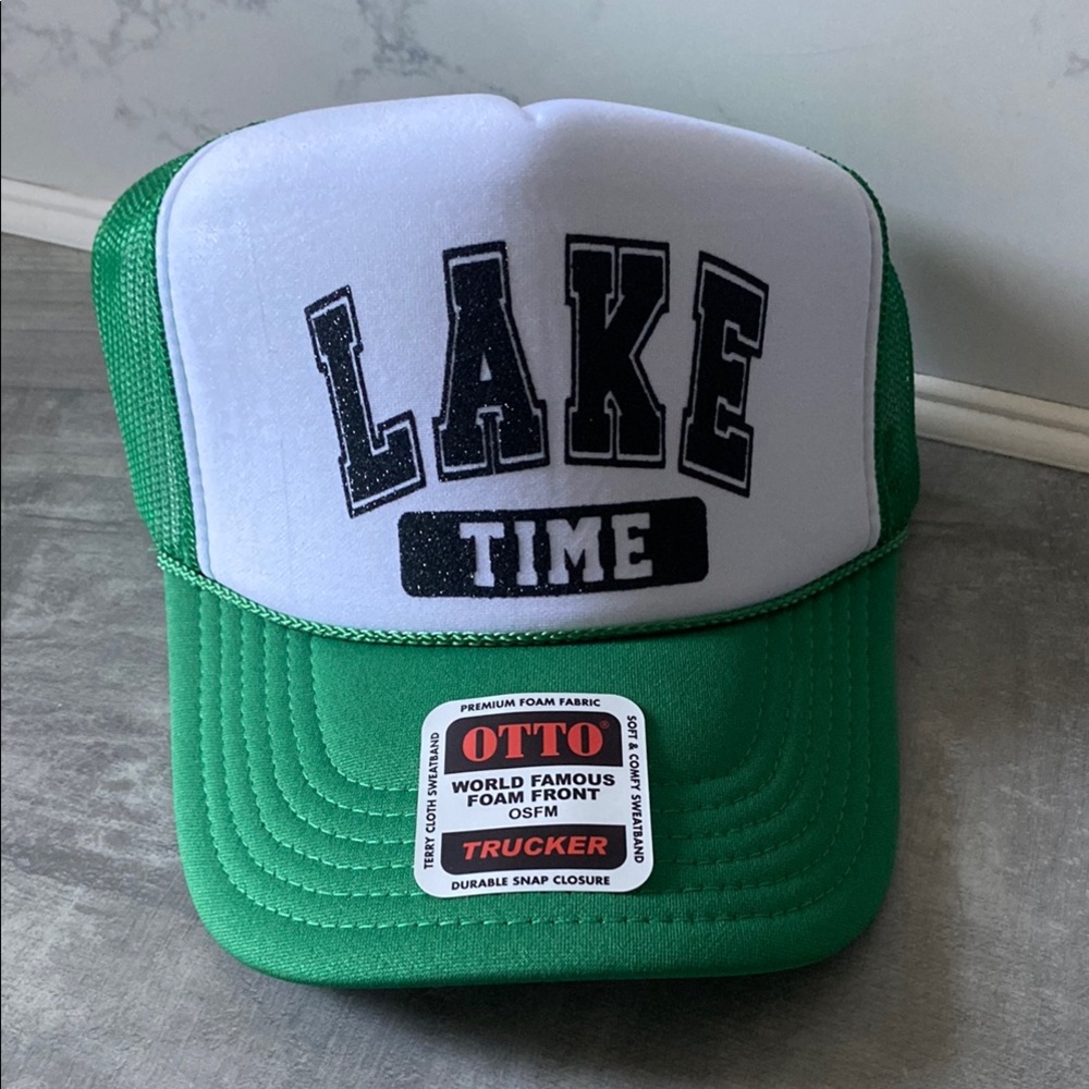OTTO Green and White Lake Time Trucker Hat